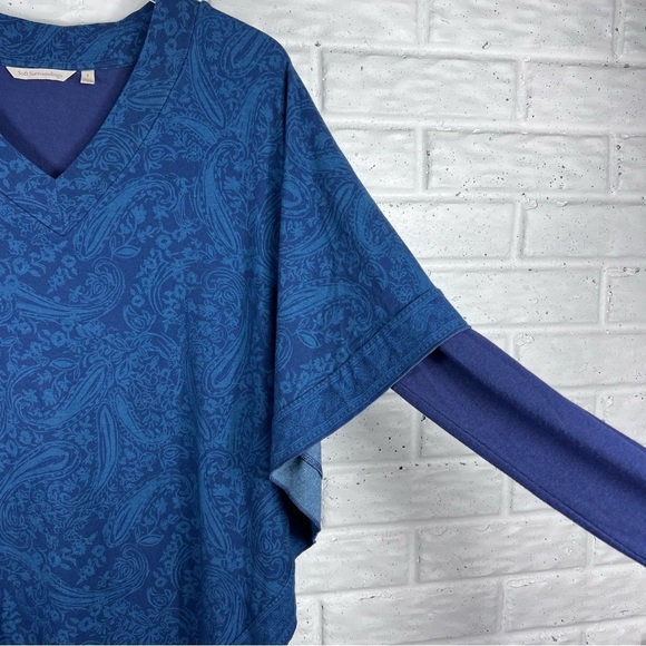 SOFT SURROUNDINGS Blue V-Neck Tunic - Picture 4 of 8